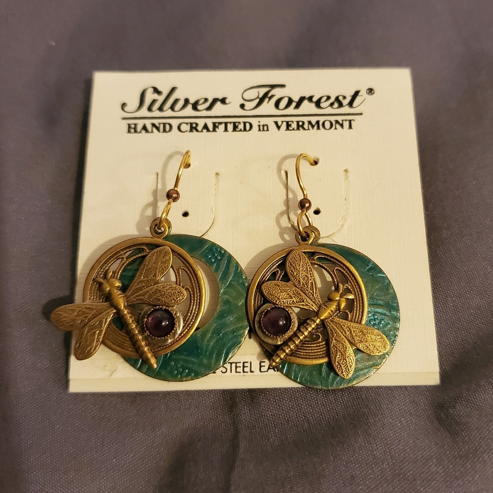 Dragonfly amethyst earrings